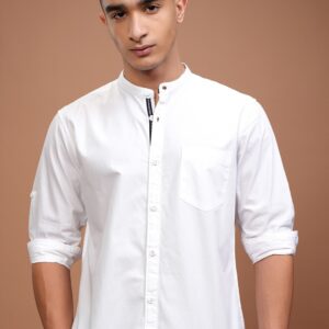 White Slim Fit Casual Shirt